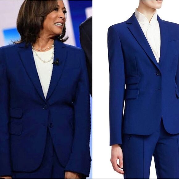 AKRIS PUNTO BLUE Double Button Blazer Jacket Size 14 - Picture 9 of 9